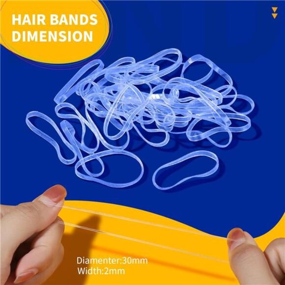 Clear elastic hair bands 2000pcs mini hair ties rubber bands for braids ponytail - Picture 3 of 8